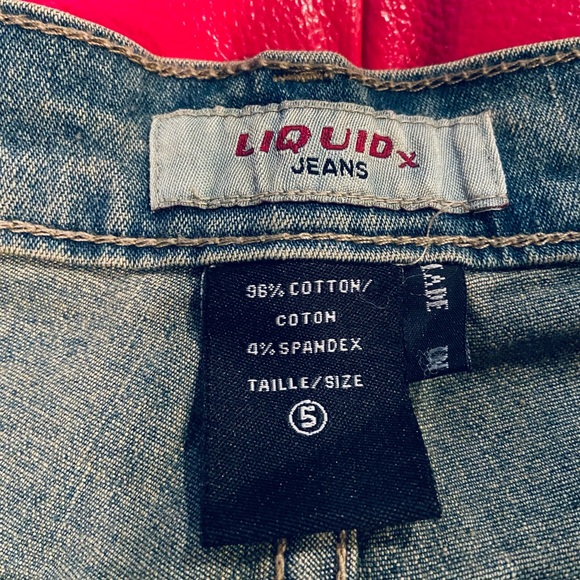 Liquid Jeans Beautiful & Bad Ass Embroidered & Cut Out Flared Bottom Jeans - 5 - Picture 7 of 7